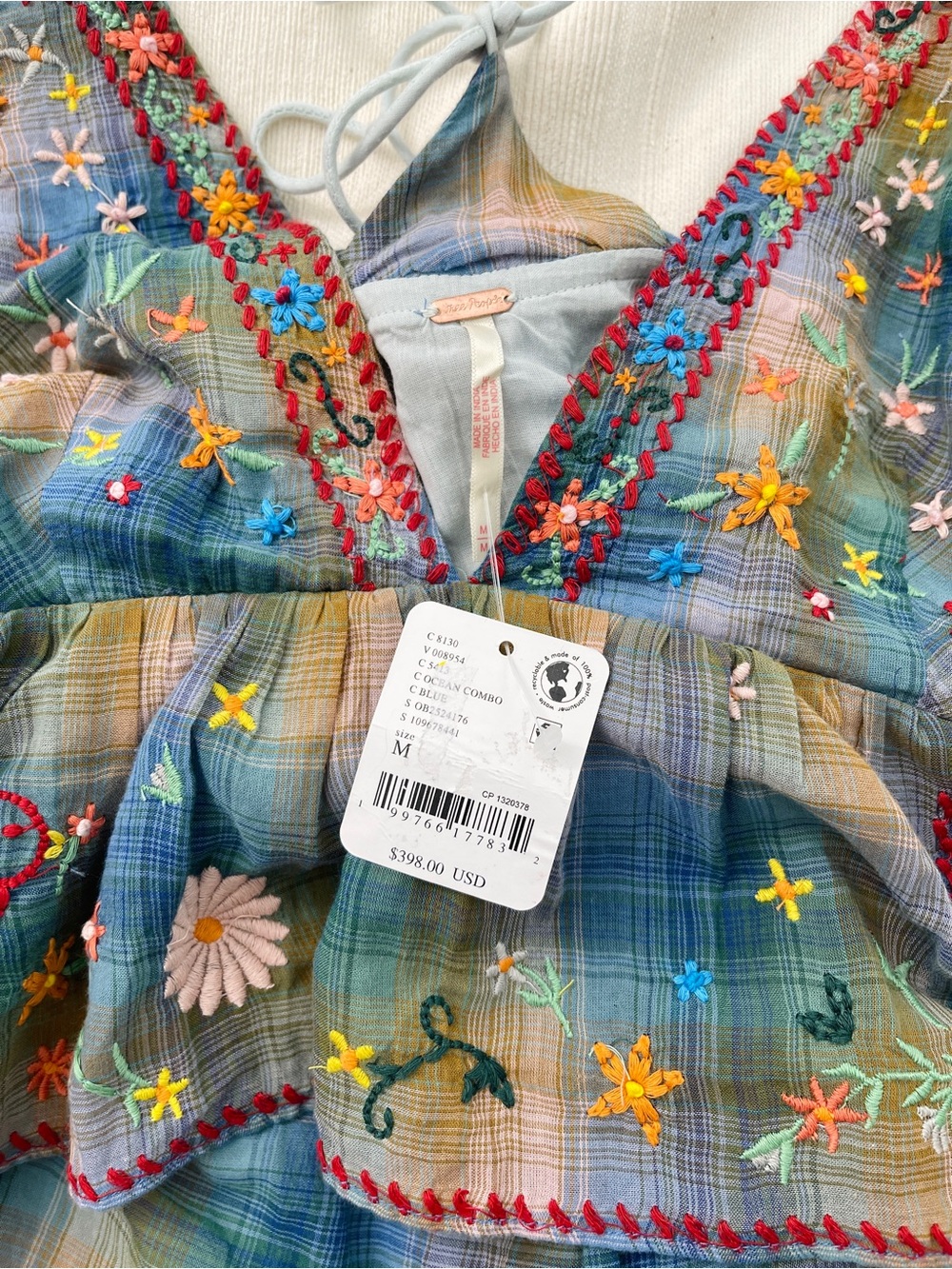 NWT Free People Songs Of Summer Embroidered Floral Birds Maxi Dress Size Medium - Picture 3 of 7